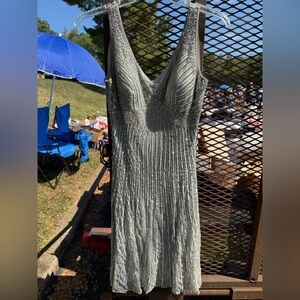 Patra Shimmering Silver Sequined Dress